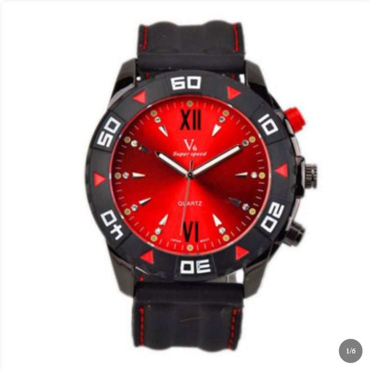 Blue Red Plate Wrist Watch