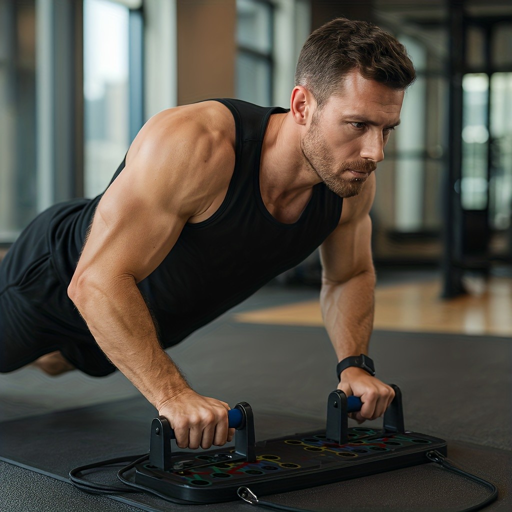 Color-Coded Push Up Board with Handles Transform Your Home Gym Workouts