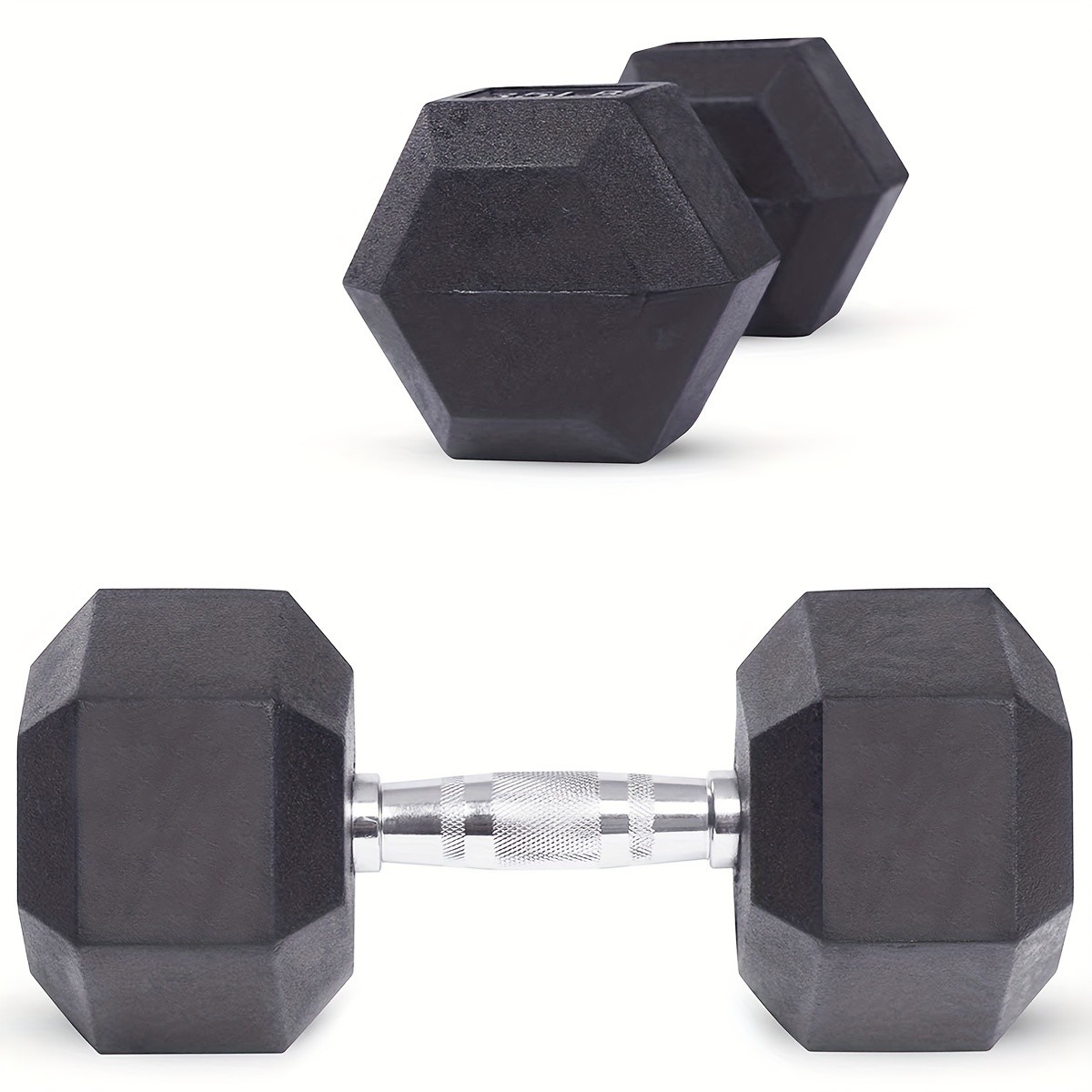 Hexagonal Rubberized Dumbbells Durable and Versatile Weight Training Equipment