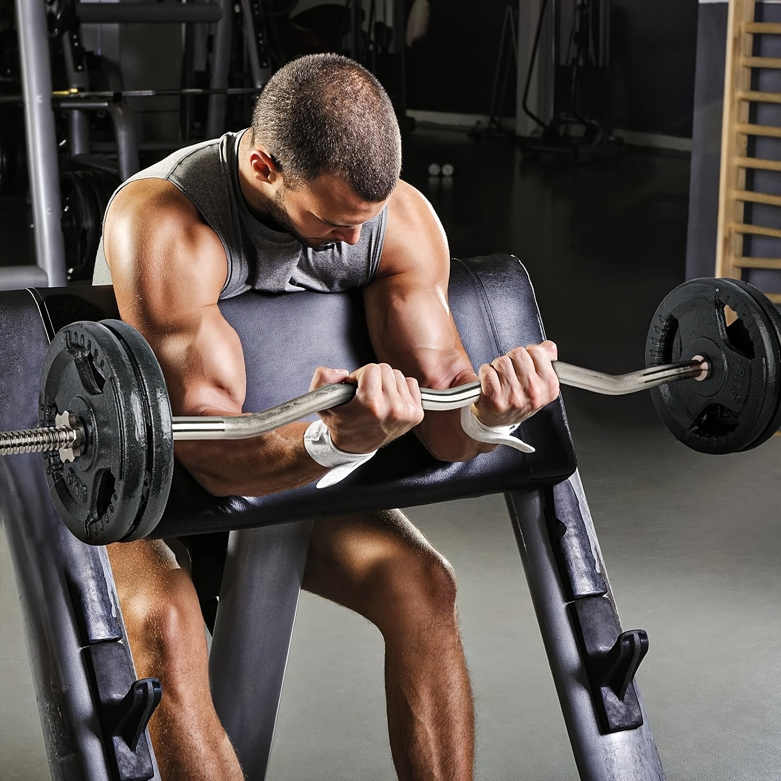 1.2m/47" Heavy Duty Curl Weight Lifting Bar Build Stronger Arms with Precision