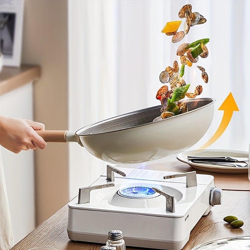 COOKER KING Non-Stick Titanium Coated Wok Pan with Lid Healthy, PTFE/PFOA-Free Multi-Layer Wok for All NZ Cooktops