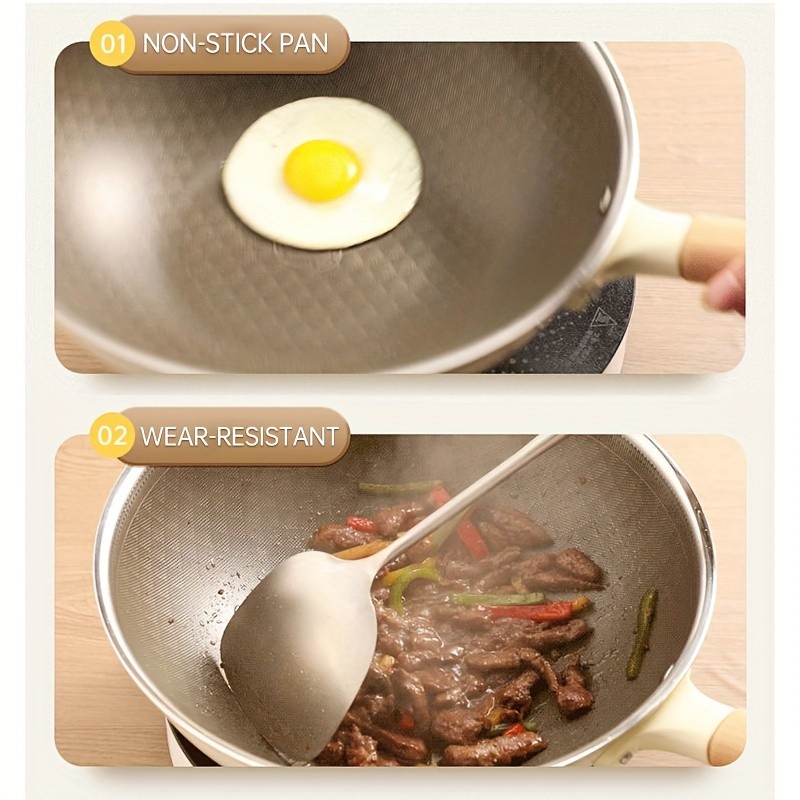 COOKER KING Non-Stick Titanium Coated Wok Pan with Lid Healthy, PTFE/PFOA-Free Multi-Layer Wok for All NZ Cooktops