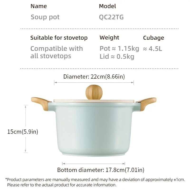 COOKER KING 4.5L Titanium-Ceramic Nonstick Stockpot with Lid Safe, Even-Heating Family Pot for All NZ Cooktops