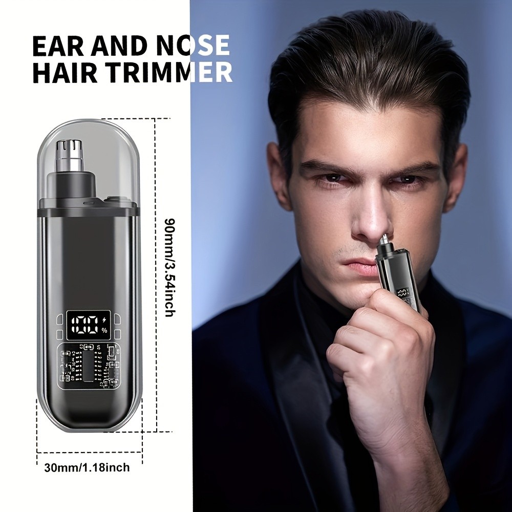 FEIYBA Mini USB Nose Hair Trimmer Compact, Stylish & Cordless Grooming for Men and Women