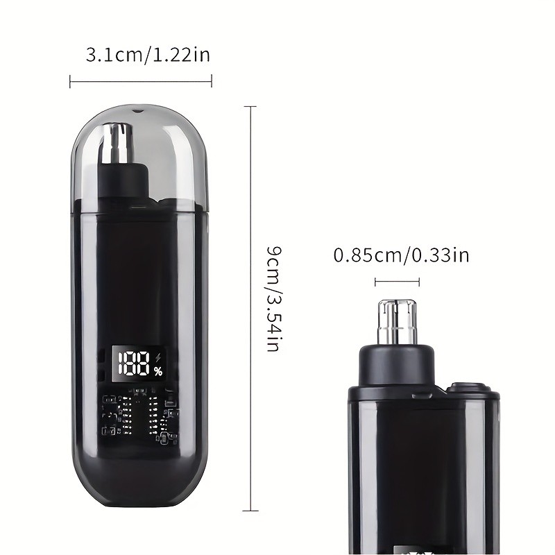 FEIYBA Mini USB Nose Hair Trimmer Compact, Stylish & Cordless Grooming for Men and Women