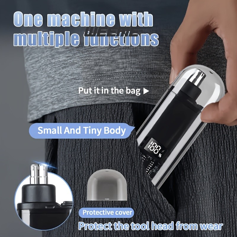 FEIYBA Mini USB Nose Hair Trimmer Compact, Stylish & Cordless Grooming for Men and Women