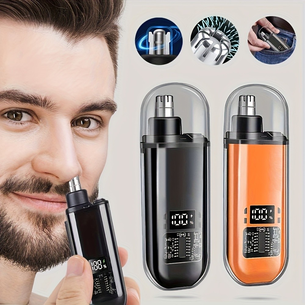 FEIYBA Mini USB Nose Hair Trimmer Compact, Stylish & Cordless Grooming for Men and Women