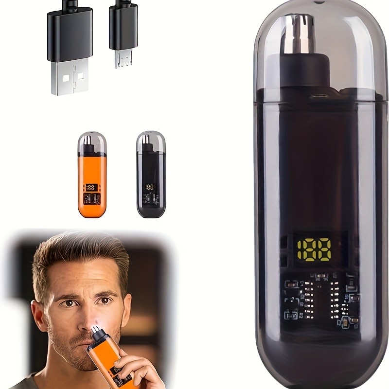 FEIYBA Mini USB Nose Hair Trimmer Compact, Stylish & Cordless Grooming for Men and Women