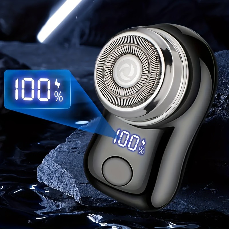 FEIYBA USB Mini Electric Shaver with LED Display Portable Cyclone Blade Grooming for Smooth Shaving Anywhere