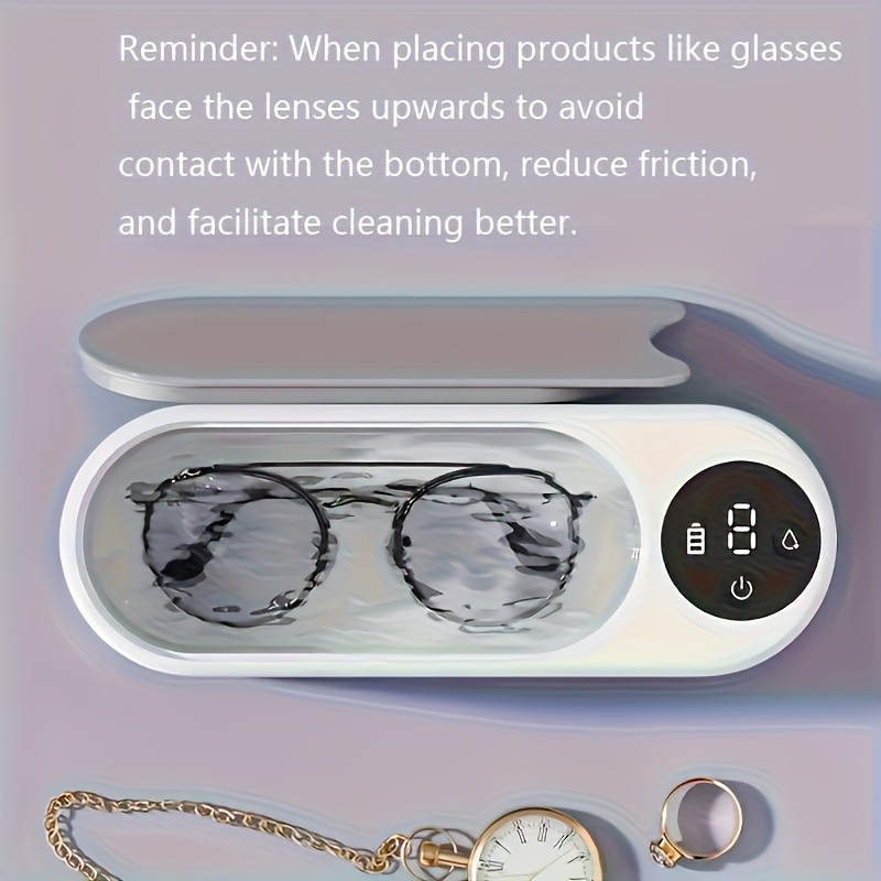 FEIYBA Wireless Sonic Cleaning Machine 360 Vibration Deep-Clean Device for Glasses, Jewelry, Watches & Personal Items