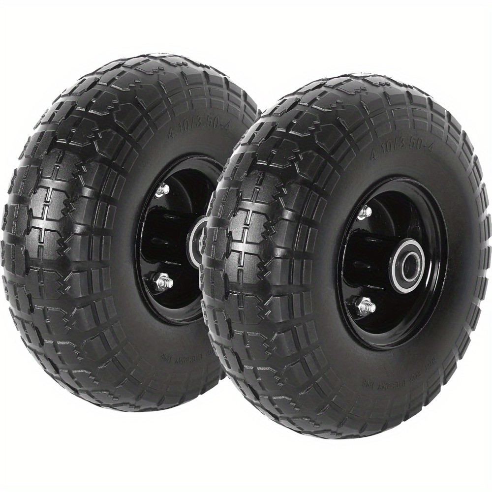 GMMLAIJH 2-Pack 10-Inch Solid Rubber Tire Wheels