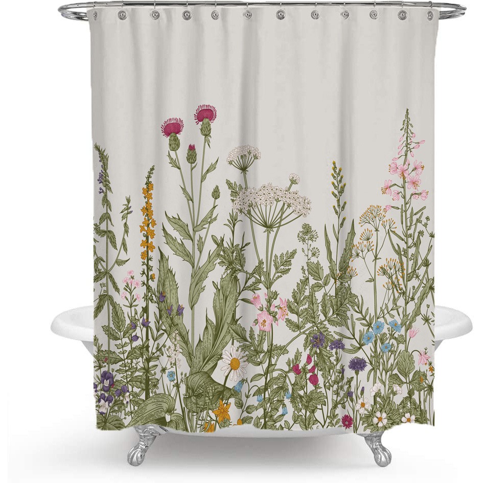 3D Shower Curtains in Garden Themes