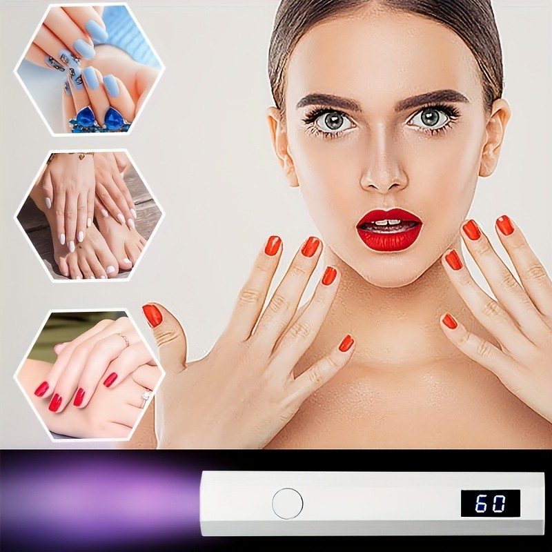 FEIYBA Portable Mini Nail Lamp with Digital Display Fast Wireless Gel Curing for Home, Travel & Nail Art Anywhere