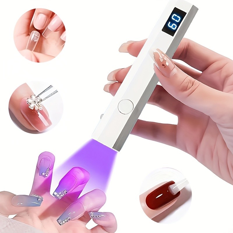 FEIYBA Portable Mini Nail Lamp with Digital Display Fast Wireless Gel Curing for Home, Travel & Nail Art Anywhere