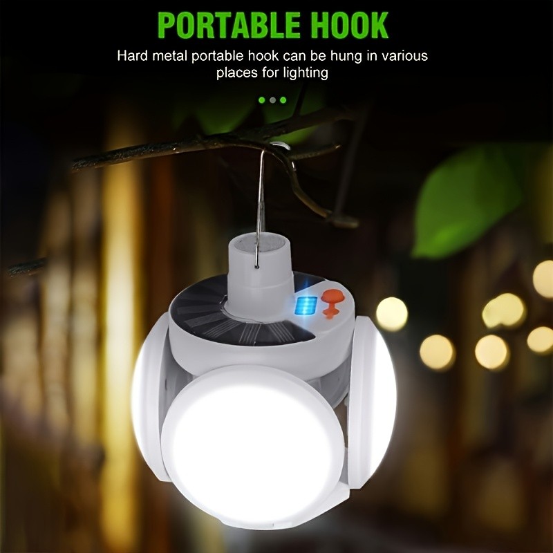 LiHangStar 4pcs Solar Folding Handheld Lantern Set