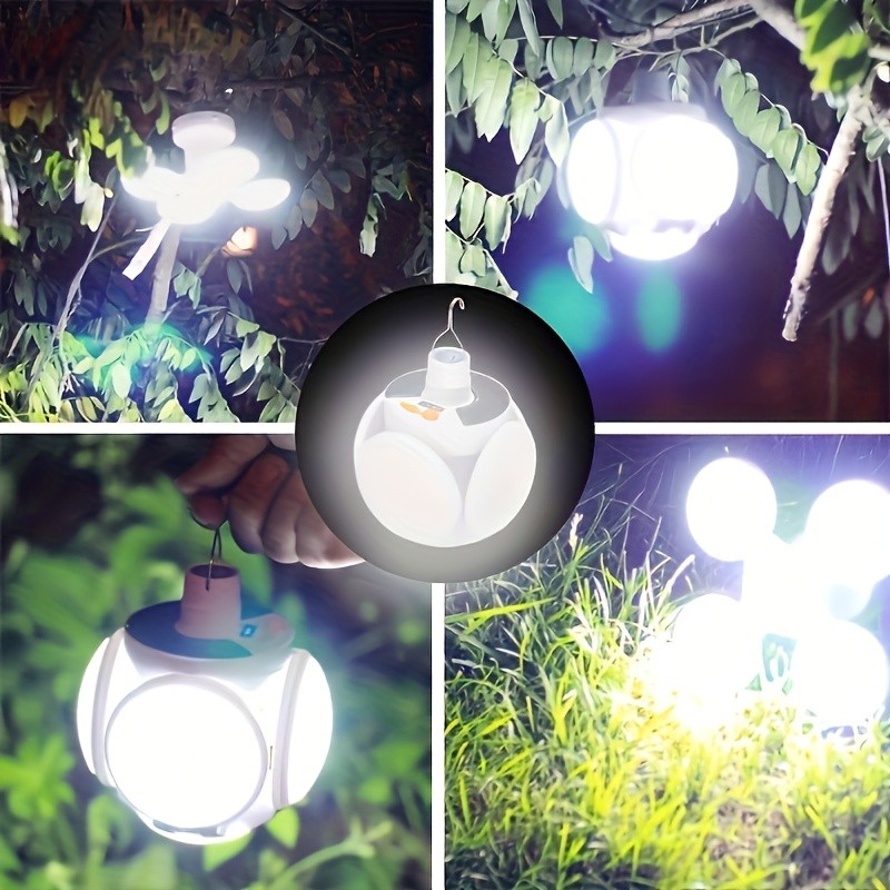 LiHangStar 4pcs Solar Folding Handheld Lantern Set