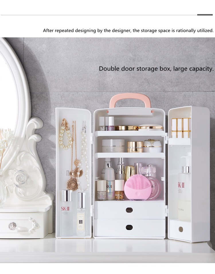 Skincare Finishing Box Double Door Storage Organizer