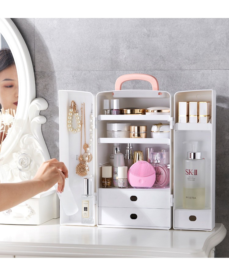 Skincare Finishing Box Double Door Storage Organizer