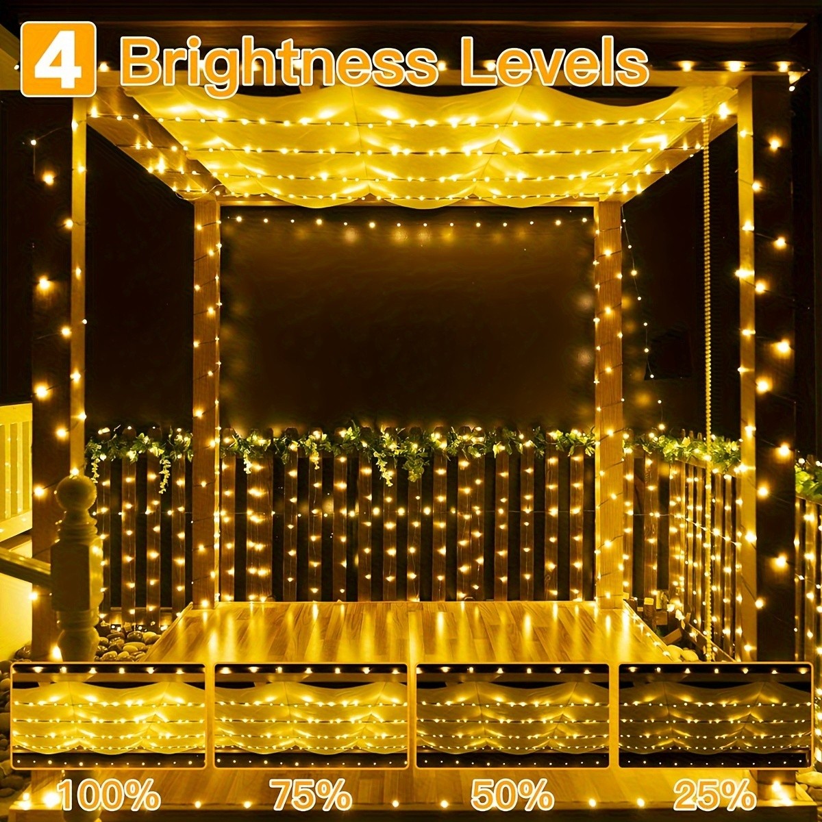 LEDoor 41.7meter 400LED Solar Fairy Lights String