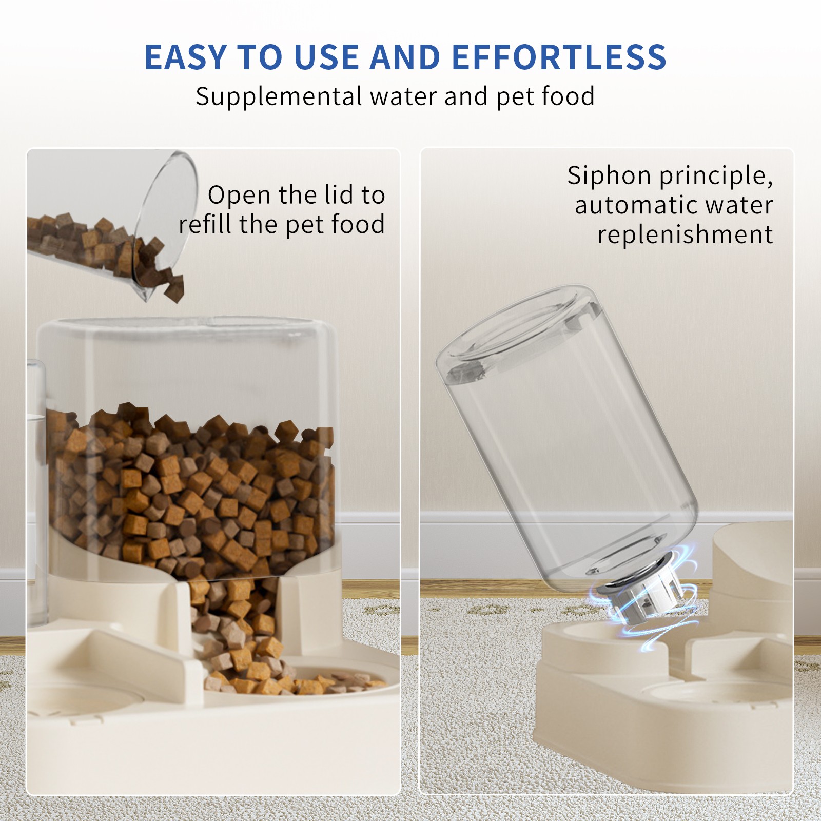 Pet Feeding and Water Feeder  2-in-1 Automatic Replenishment Feeder