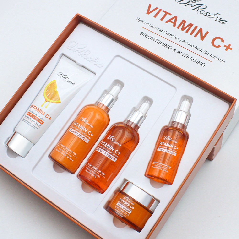 Dr. Roseva Vitamin C+ Skincare Set  Complete Brightening and Anti-Aging Routine