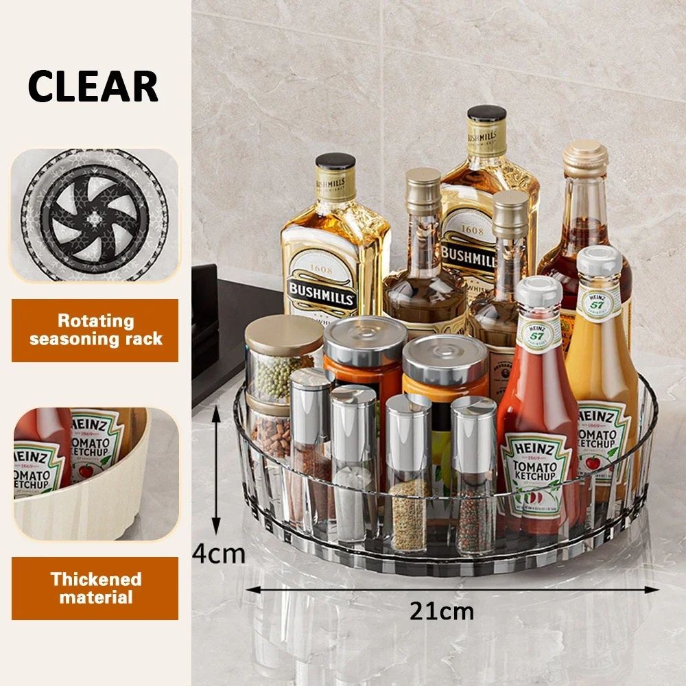 Rotating Cosmetic Organizer Light Luxury Transparent Makeup & Perfume Storage Tray