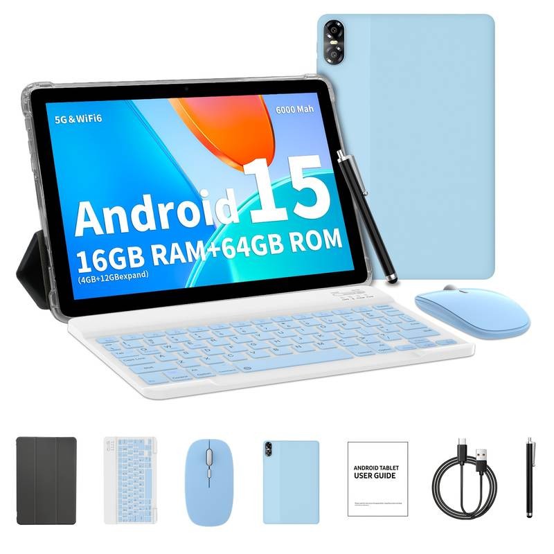 Android Tablet 2-in-1, 10.1-Inch Android 15 Fast, Flexible & Ready for Everyday Use