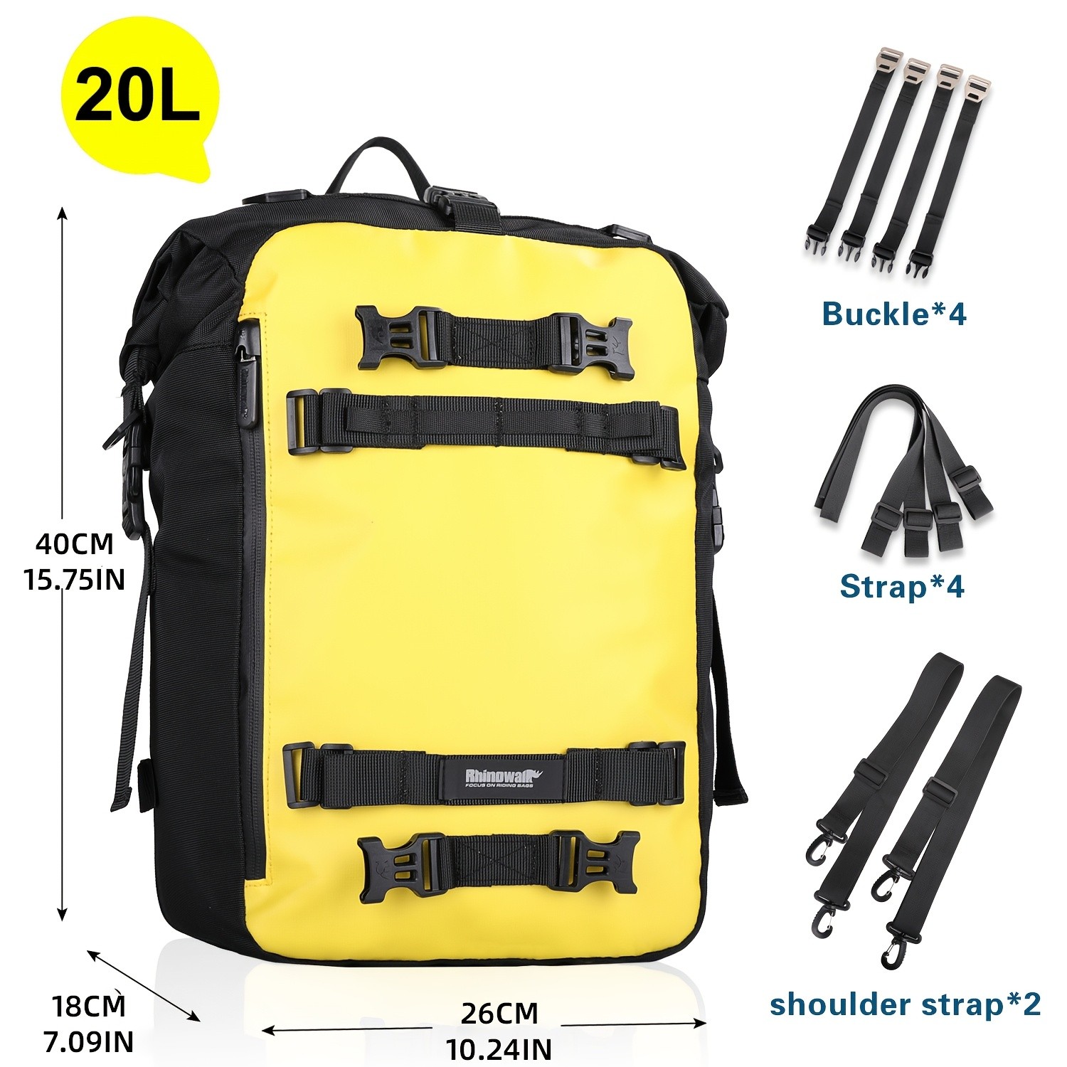 Rhinowalk Motorcycle Saddle Bag 10L / 20L / 30L