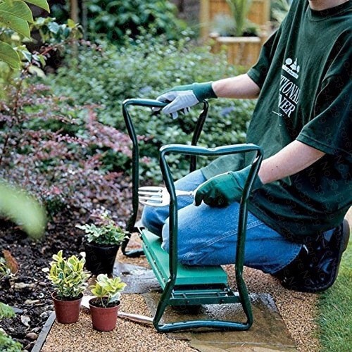Garden Kneeler And Seat With 2 Tool Pouches Foldable Gardener Stool