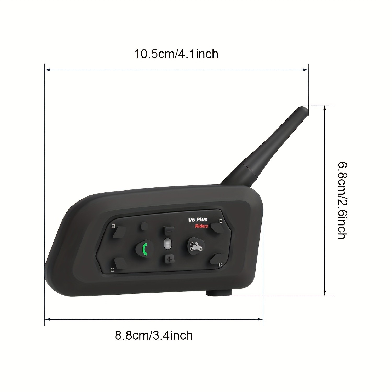6-Rider V6 Plus Motorcycle Helmet Wireless Intercom Headset