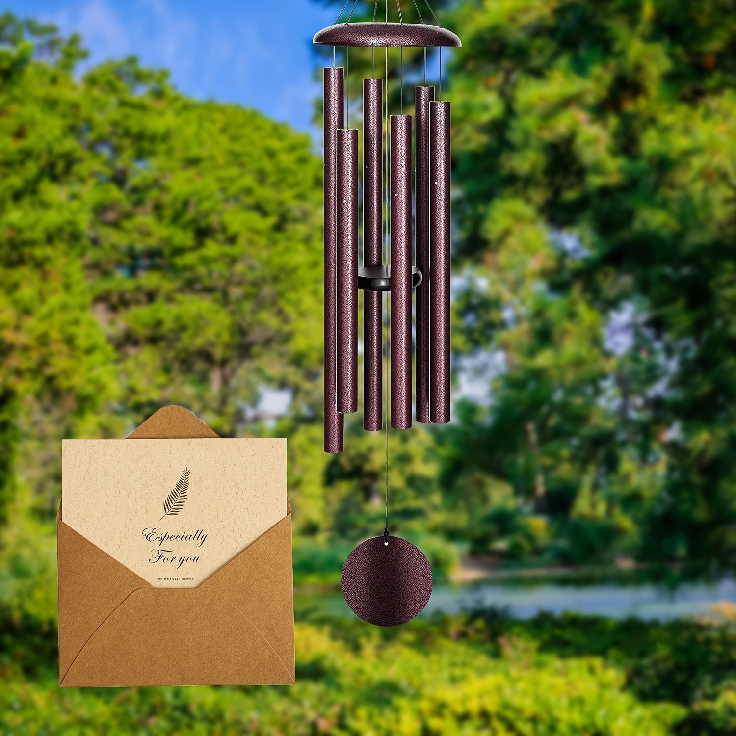 Large-Sized Blooming Red Wind Chime
