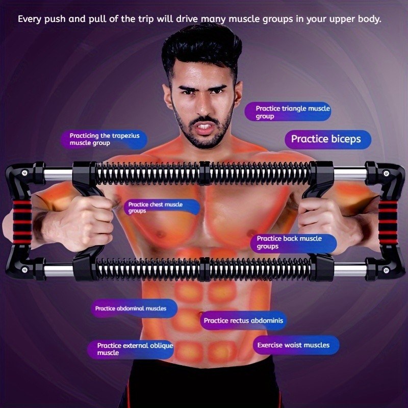 Versatile Push Bar & Chest Expander Set: Your Full-Body Workout Solution