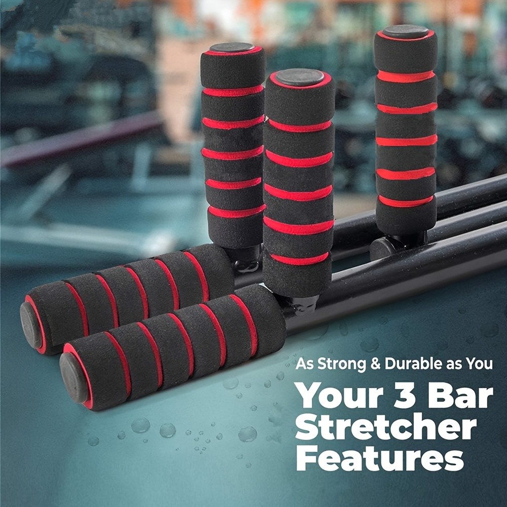 1pc Black 3-Bar Leg Stretcher: Boost Flexibility and Range of Motion