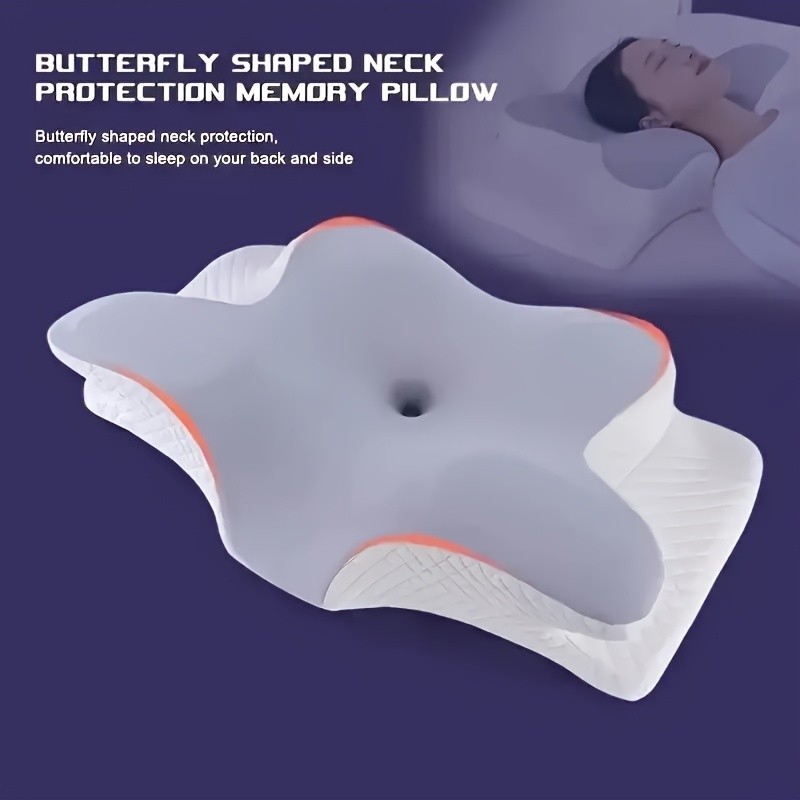 Butterfly-Shaped Memory Foam Pillow: Ergonomically Designed for Neck Support