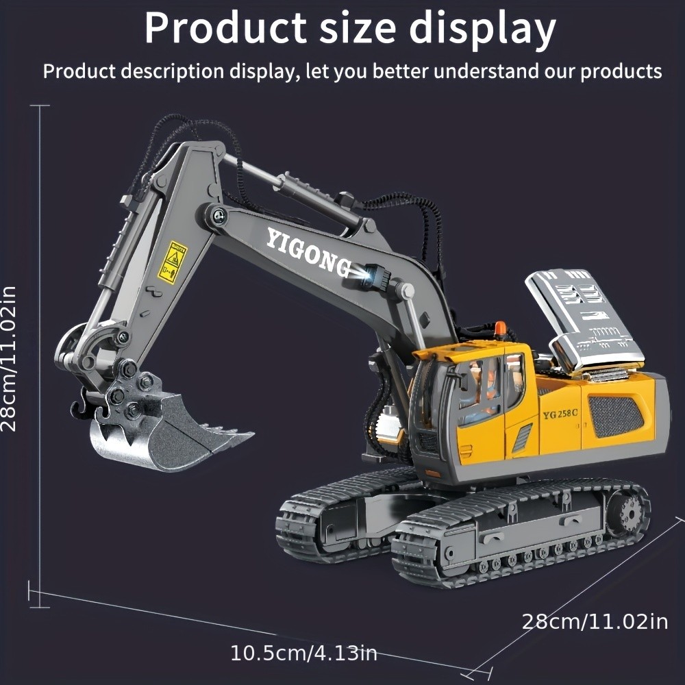 Boys' Remote-Controlled Excavator Toy Big Build Fun. Real Construction Action.