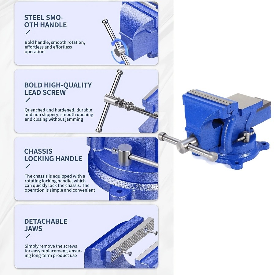 4-Inch Robust Bench Vice Secure Grip. Reliable Control.