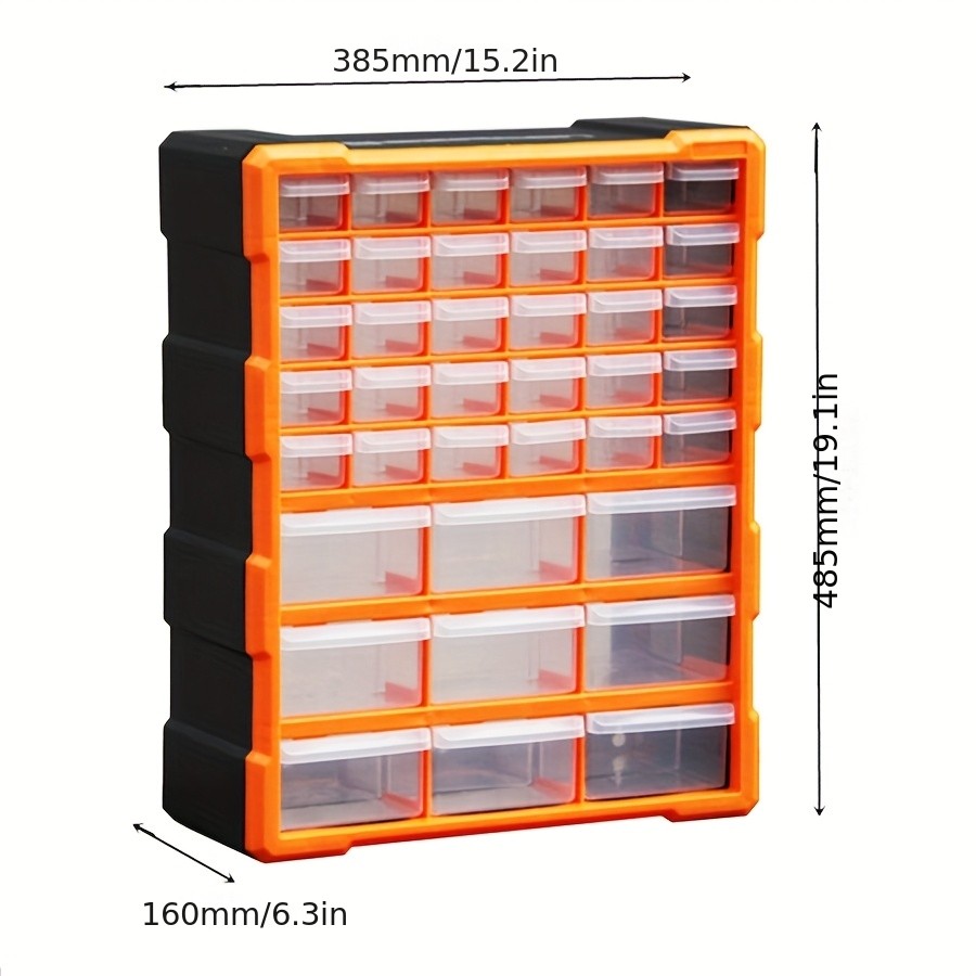 39-Drawer Heavy-Duty Plastic Parts Storage Cabinet