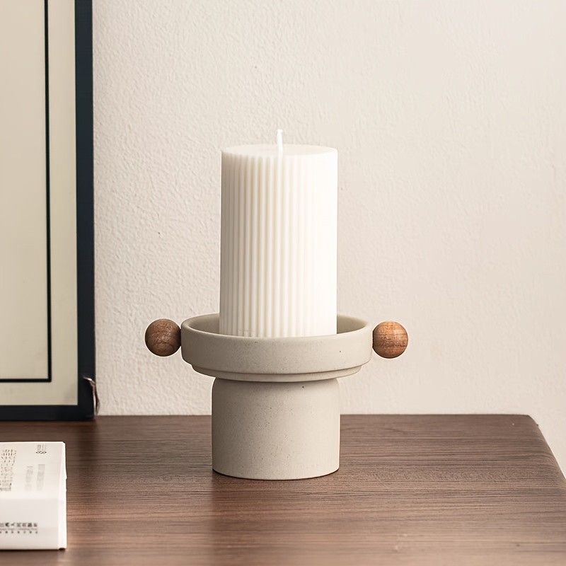 CEEFU Modern 3-Candle Ceramic Holder with Handles Minimalist Drip-Resistant Stand for Holiday & Everyday NZ Home Decor