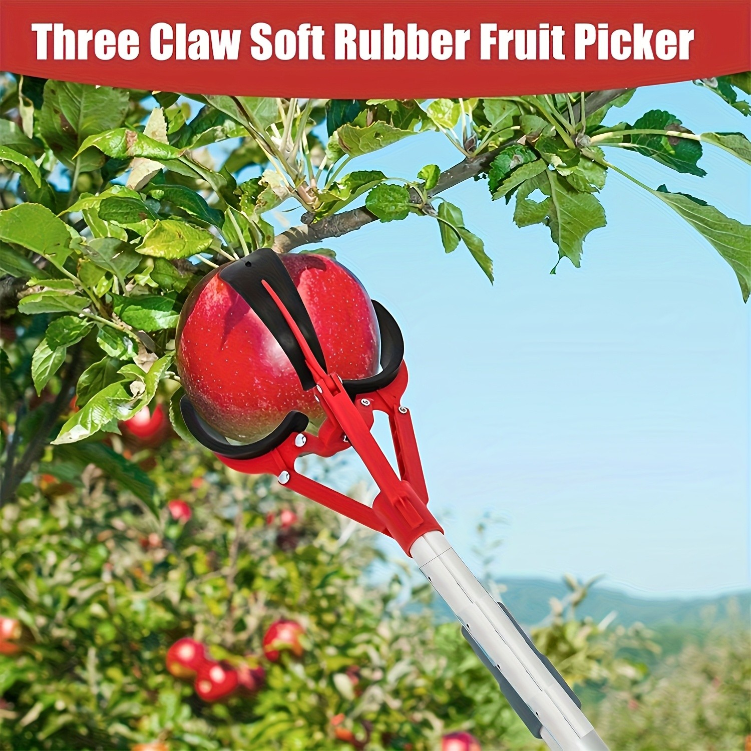 Tall Fruit Picker with Basket and Support Frame Universal Type