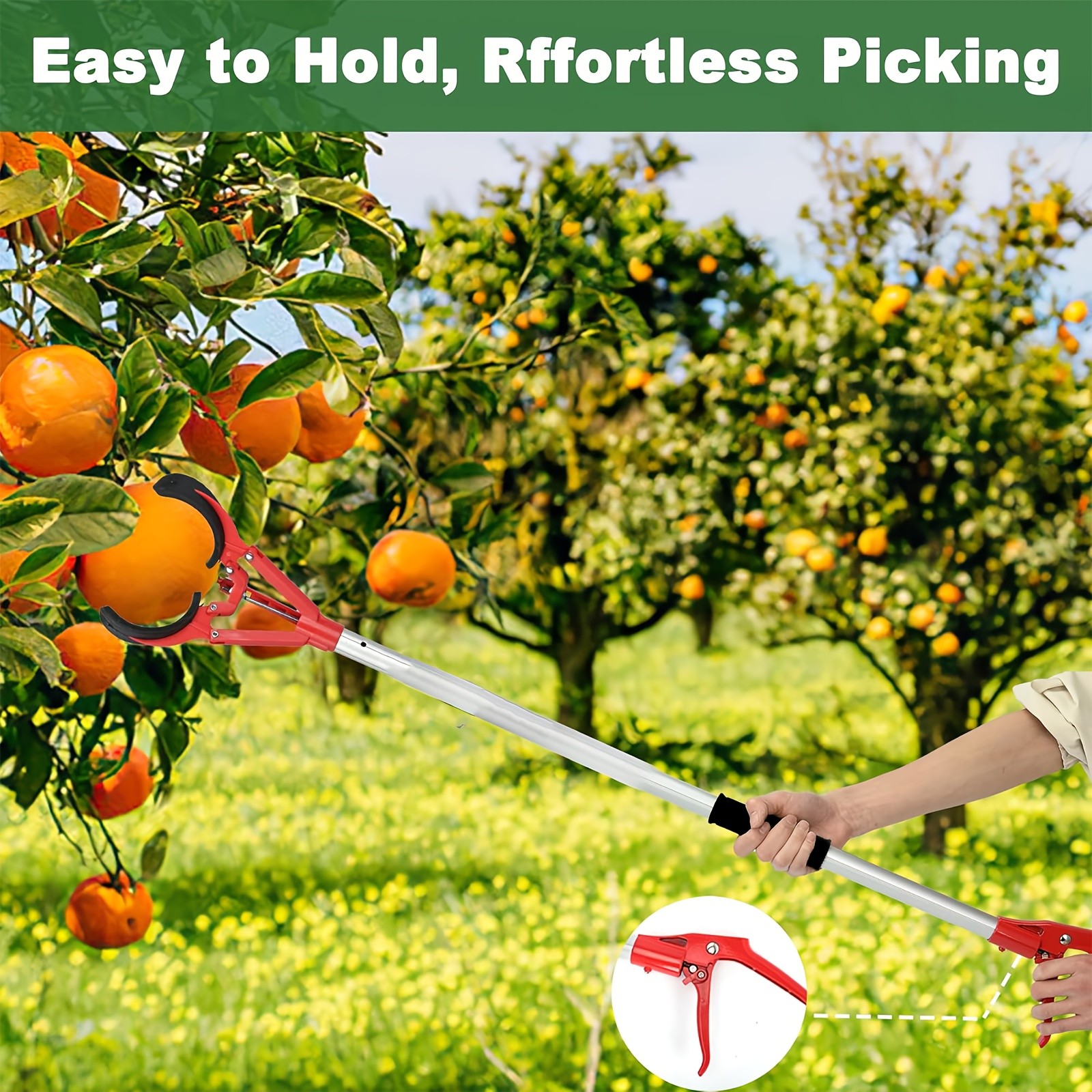 Tall Fruit Picker with Basket and Support Frame Universal Type