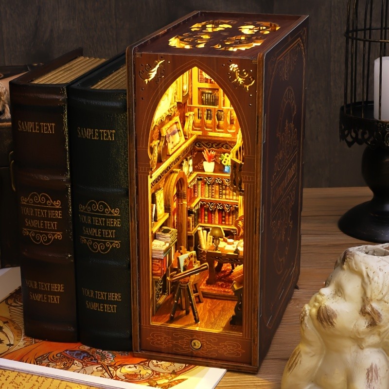 3D Retro Miniature Architectural Scene | Small House Bookends