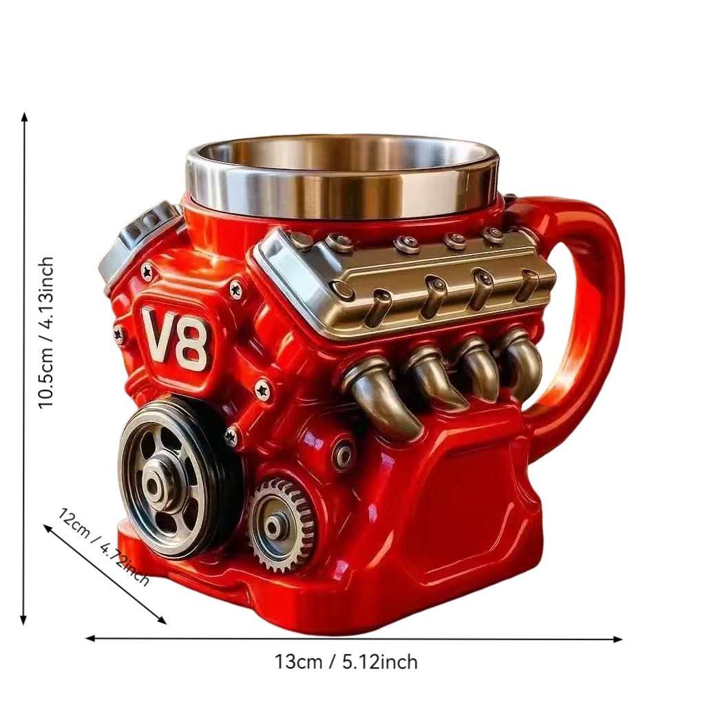 Super Cool Red Coffee Mug | New V8 Engine Mug