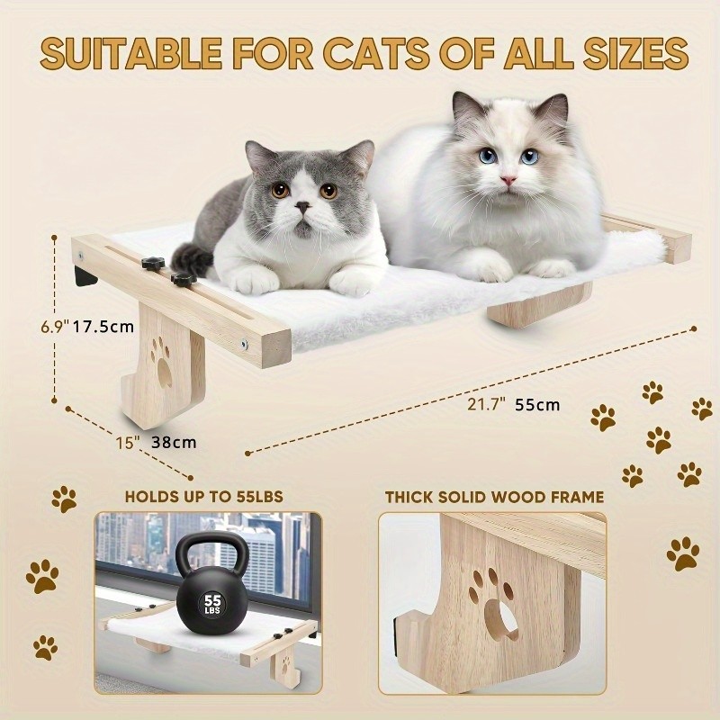 Adjustable Indoor Cat Hammock  Cat Window Perch