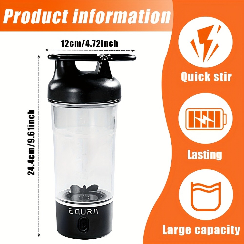 eQUra 750ml Pulse Electric Blender Cup Dual-Mode Portable Protein Shaker & Smoothie Maker for Active NZ Lifestyles