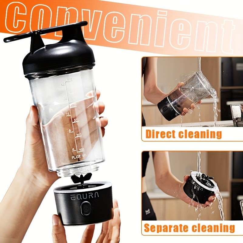 eQUra 750ml Pulse Electric Blender Cup Dual-Mode Portable Protein Shaker & Smoothie Maker for Active NZ Lifestyles