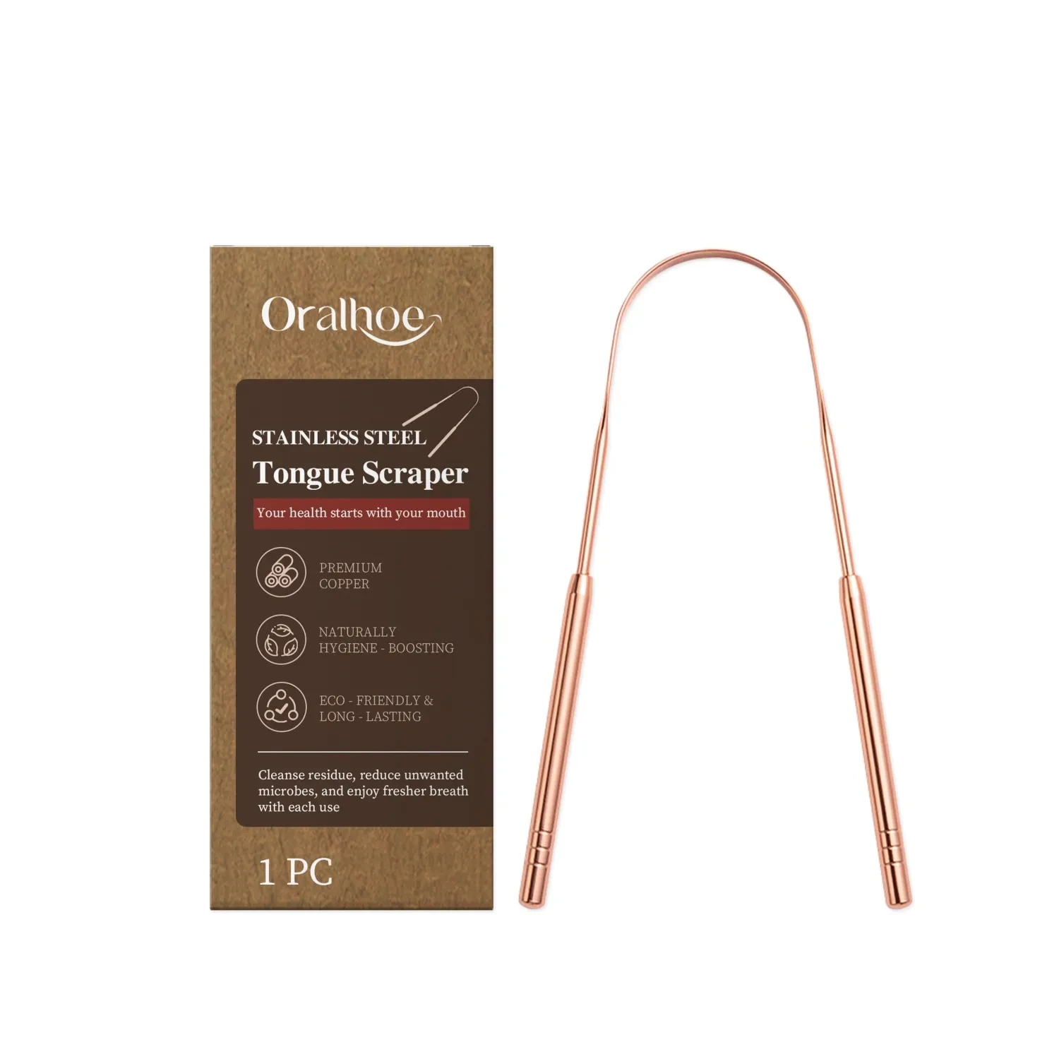 Oralhoe Stainless Steel Tongue Scraper