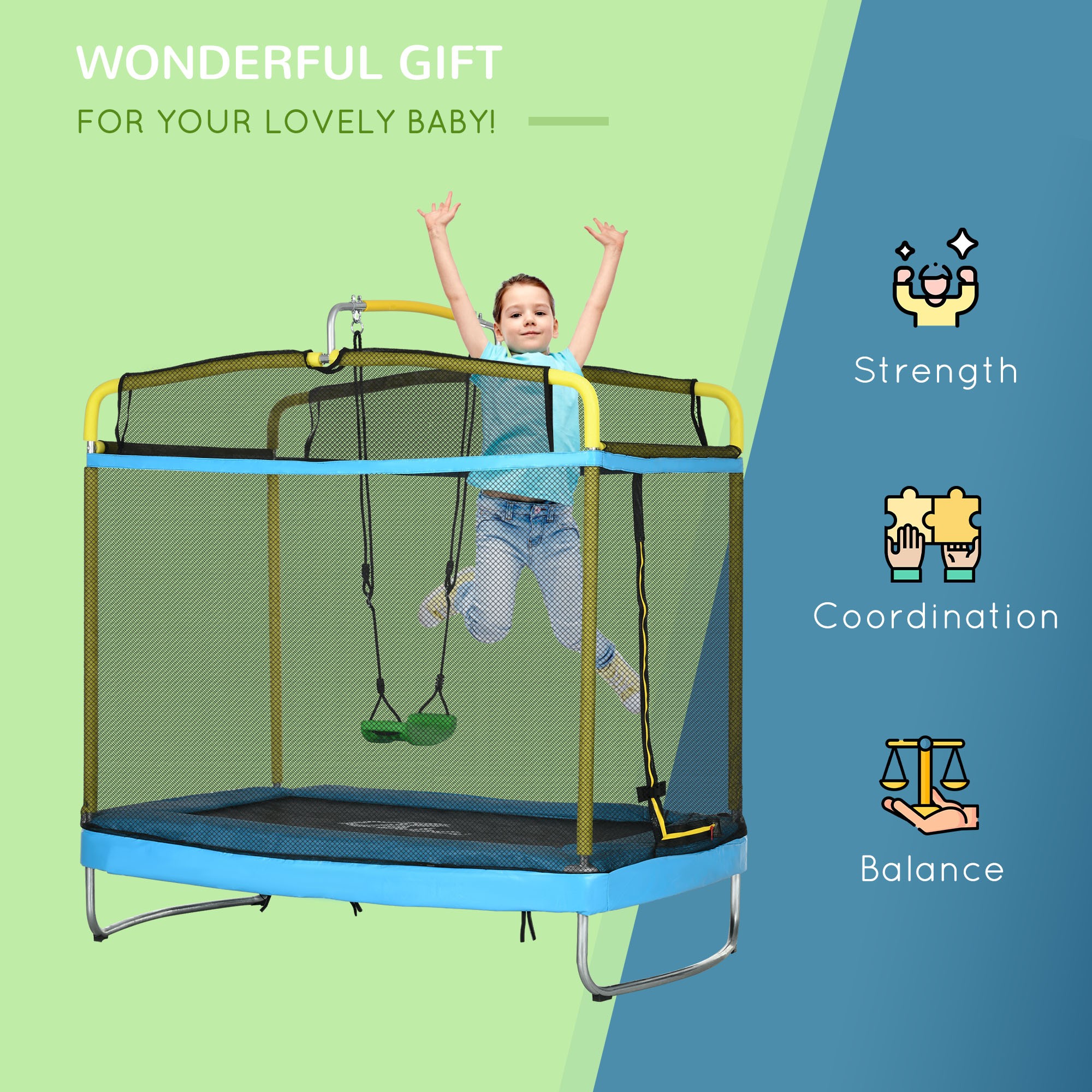 Rectangle Trampoline with Net