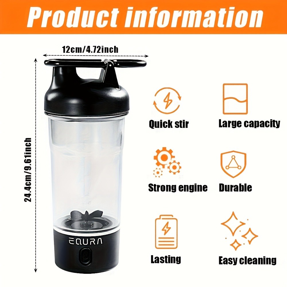 eQUra Portable Tritan Water Bottle with Capacity Scale Shatterproof Single-Spout Hydration Bottle for Gym, Camping & Outdoor Use