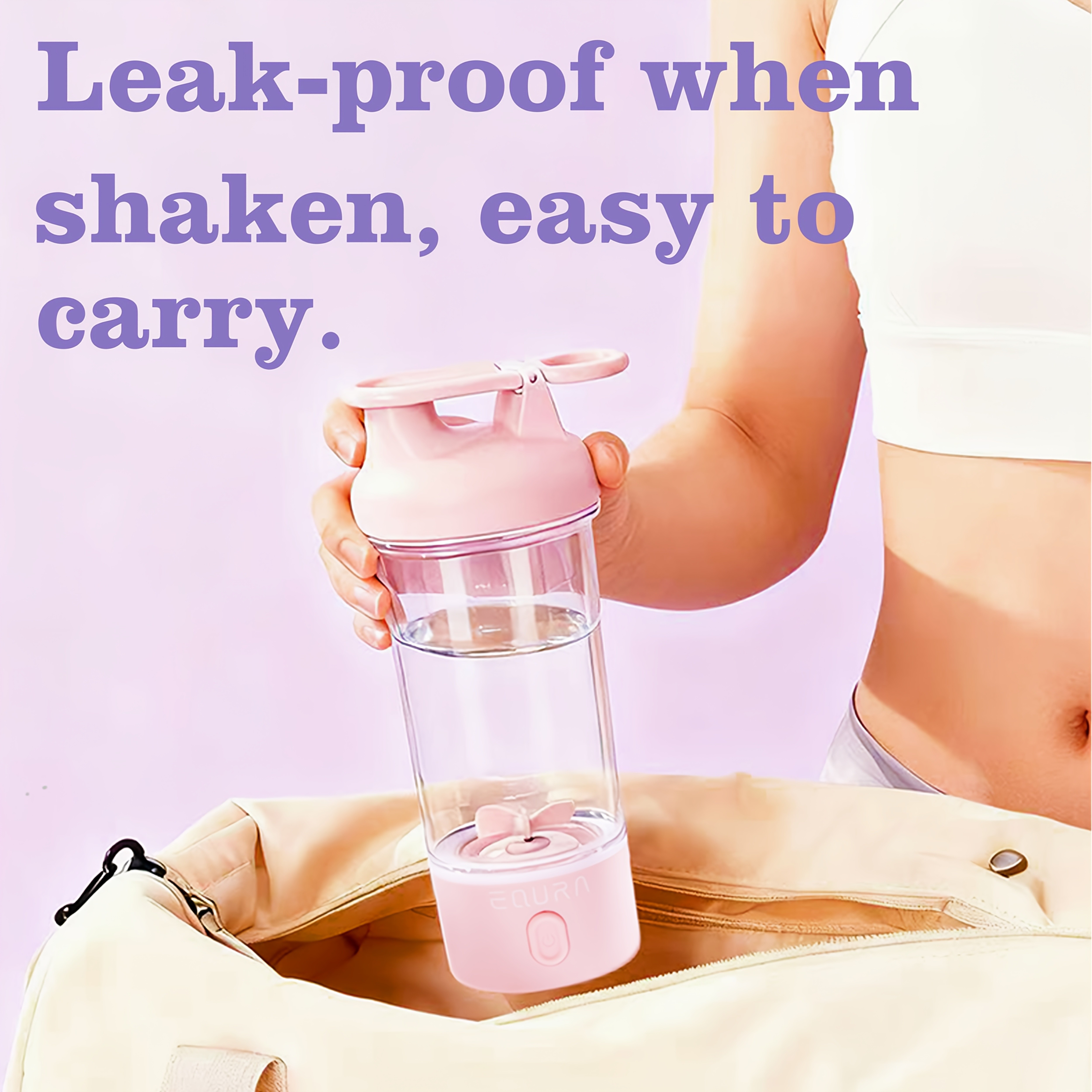eQUra Portable Tritan Water Bottle with Capacity Scale Shatterproof Single-Spout Hydration Bottle for Gym, Camping & Outdoor Use