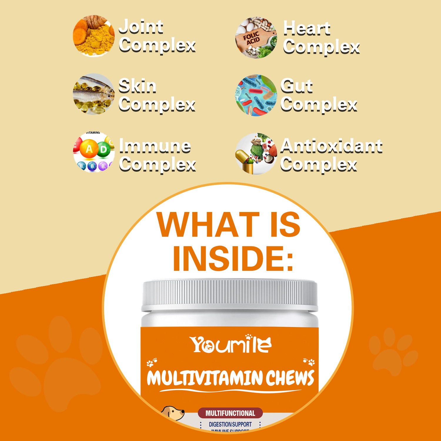 Youmile Multivitamin Chews Daily Multifunctional Nutrition for Dogs